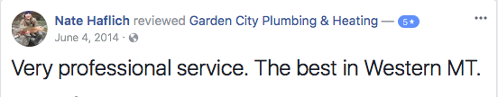 5 Missoula Montana Plumbing Review on Facebook